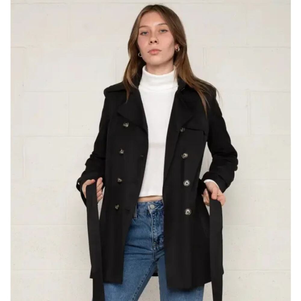 No Less Than Adrian Trench Coat Womens Large Minimalist Preppy Academia